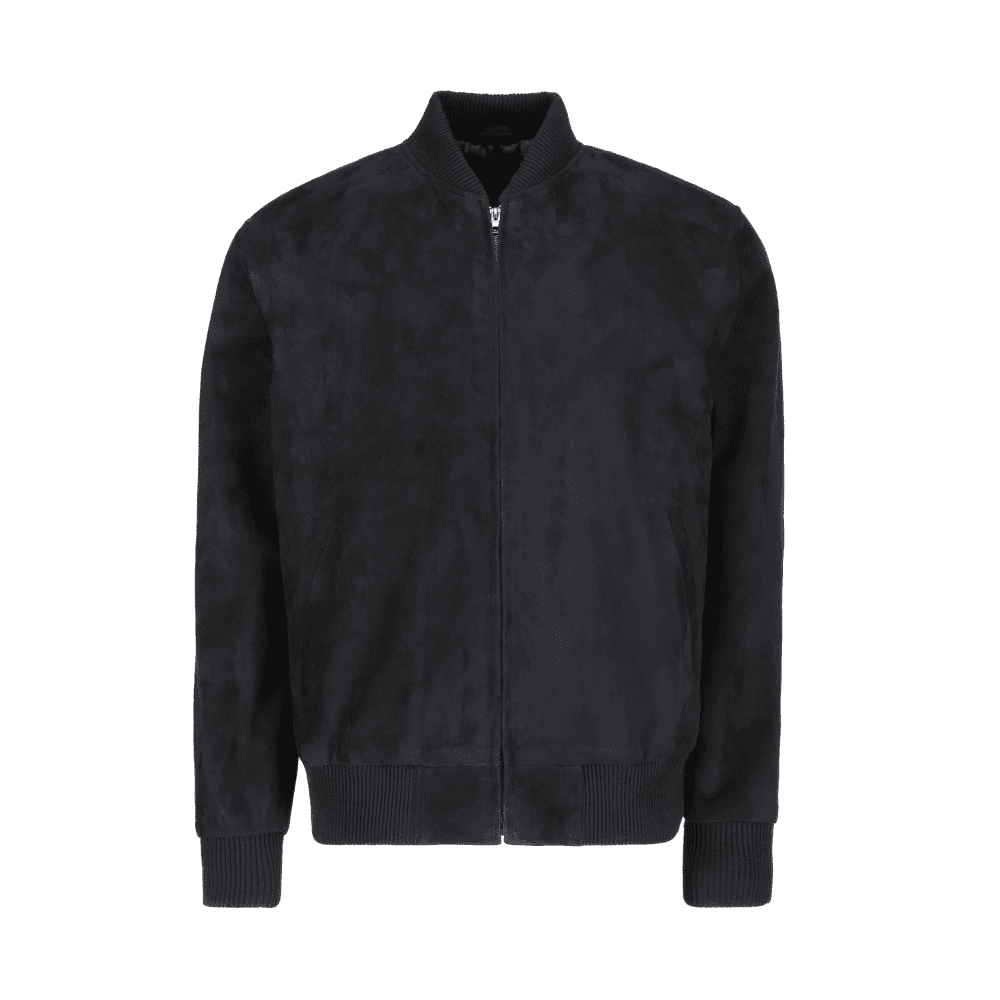 Men Black Suede Real Leather Jacket (2)