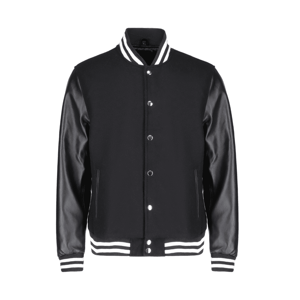 Men’s Real leather Sleeve Varsity Jacket (2)