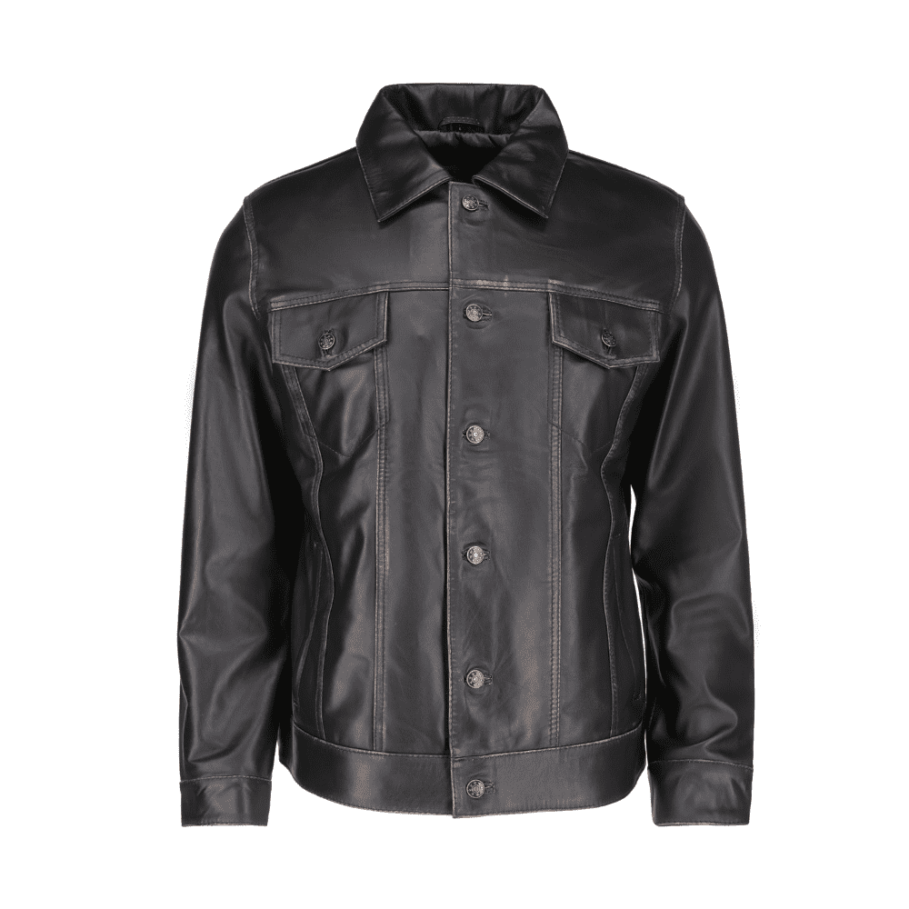 Trucker Dark Brown Biker Genuine Leather Jacket (2)