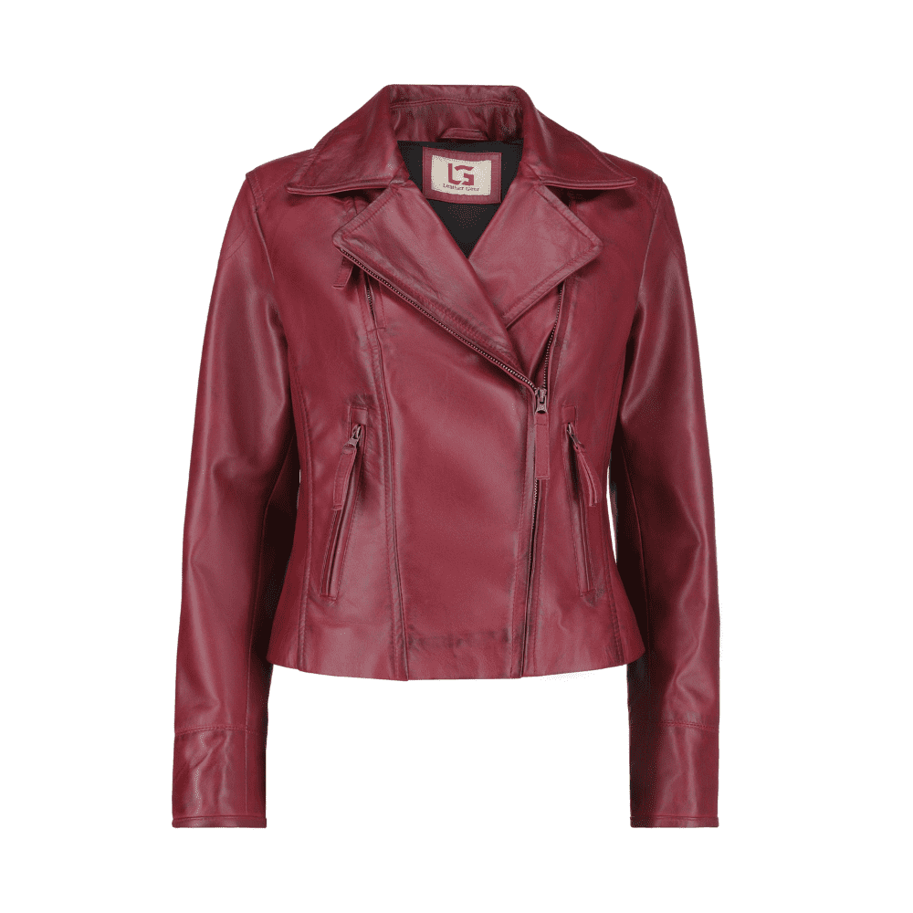 Maroon Real Leather Jacket For Women (3)