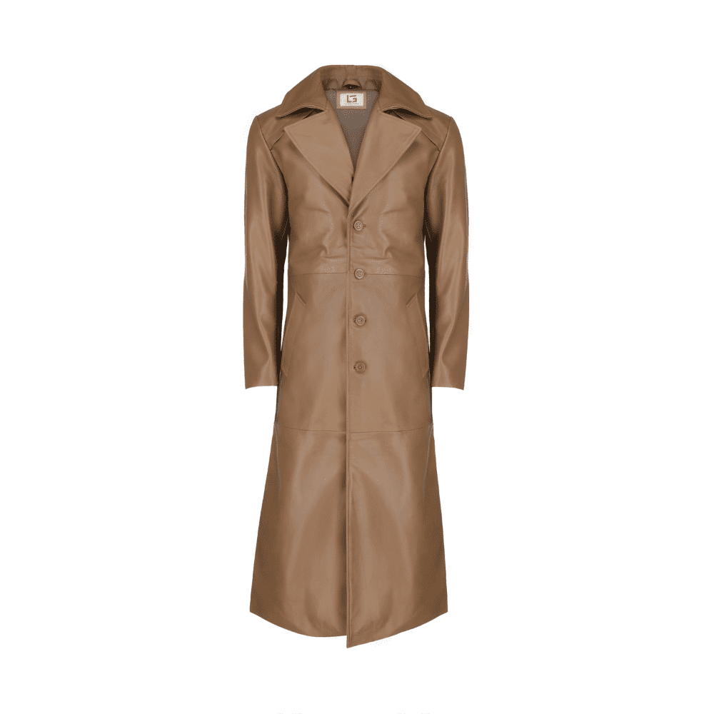 Women Real Leather Long Coat (1)